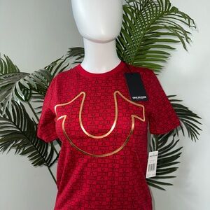 True Religion Red Graphic T-Shirt xxs women can fit this